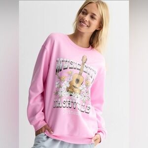 Music City Nashville Women's Small Fleece Pullover Sweatshirt New